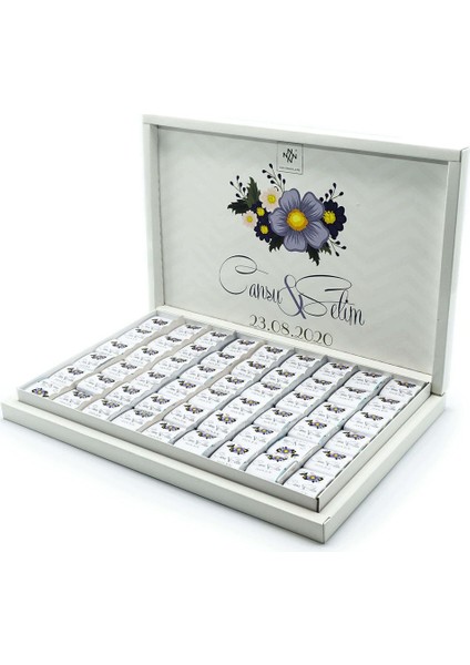 Isme Özel Söz Nişan Çikolatası 162 Adet Napoliten Çiçekli fiyatları