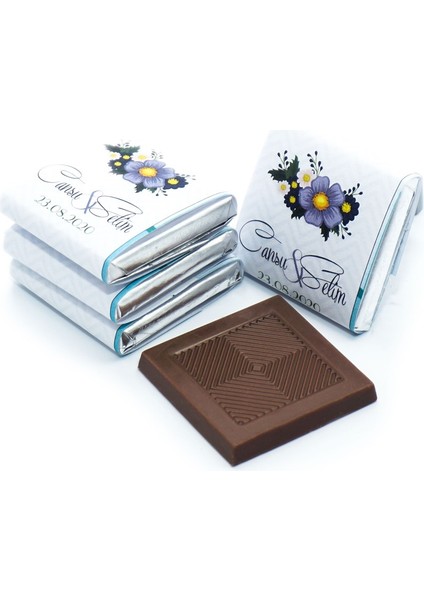 Isme Özel Söz Nişan Çikolatası 162 Adet Napoliten Çiçekli modelleri