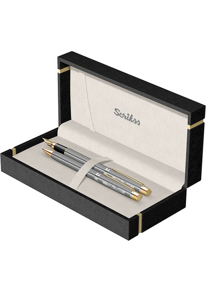 İsme Özel Set Venus 722W Balıksırtı Desenli Kalem Gold Krom 2'li modelleri