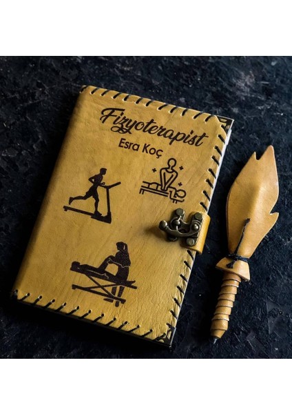 Fizyoterapist Isme Özel Deri Defter