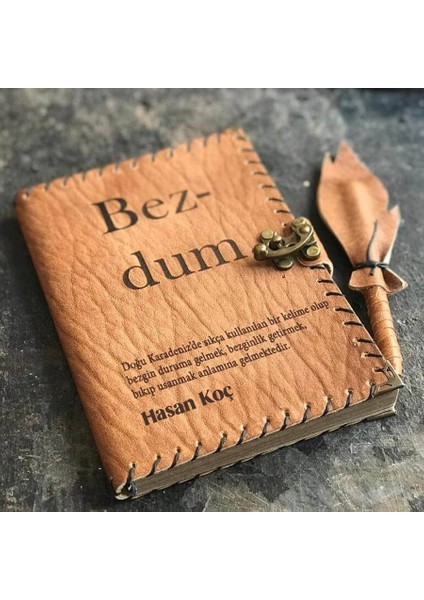 Isme Özel Bezdum Deri Defter