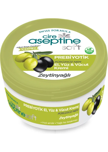 Cire Aseptine Soft Zeytinyağlı Prebiyotik Nemlendirici Bakım Kremi 300 ml