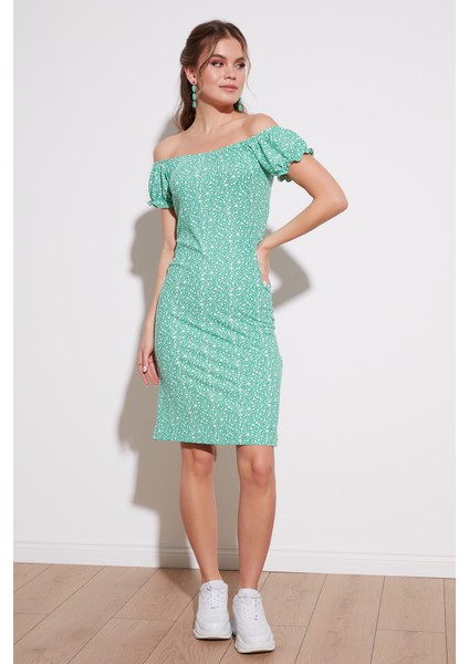 Çiçekli Carmen Yaka Mini Elbise Bayan Elbise 5863700 fiyatları