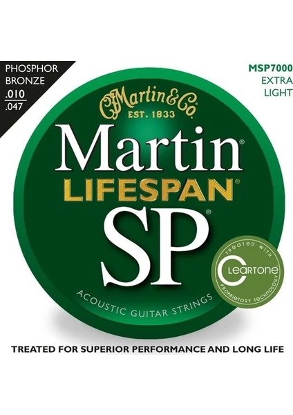 Martın MSP7000 - 92/8 Phosphor Bronze (Extra Light) 10-47 Akustik Gitar Teli