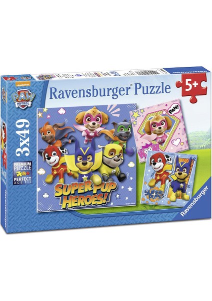 Çocuk Puzzle 3X49 Parça Paw Patrol 80366