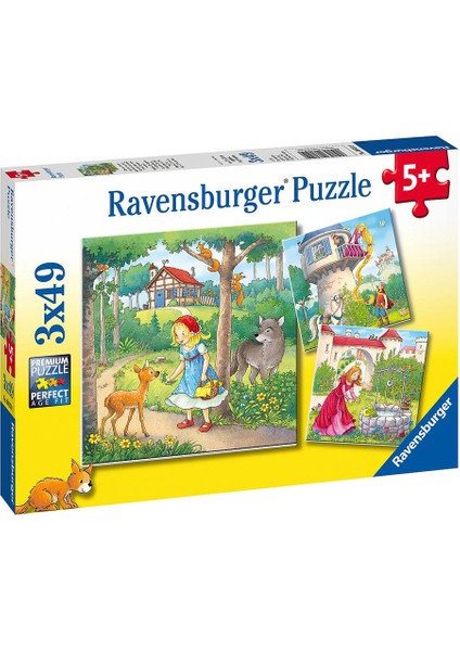 Çocuk Puzzle 3X49 Parça Masal Prensesleri 80519