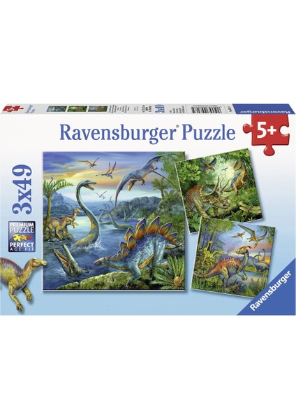 Çocuk Puzzle 3X49 Parça Dinozorlar 93175