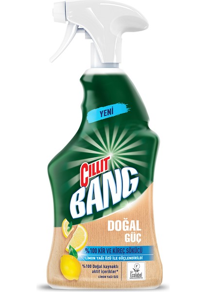 Cillit Bang Doğal Güç Banyo Temizleyici Kir ve Kireç Sökücü Limonlu Sprey 750 ml