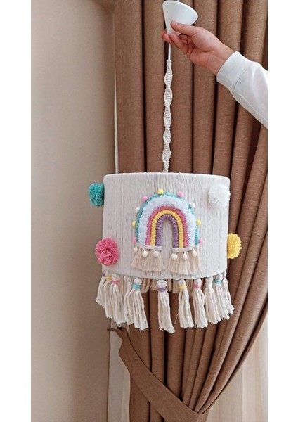 Gökkuşağı Makrome Avize Çocuk /genç Odası