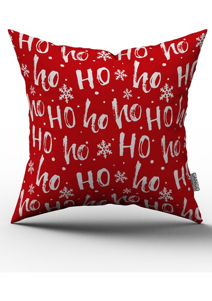 Kırmızı Beyaz Yılbaşı Temalı Dijital Baskılı Kırlent Kılıfı CGH791