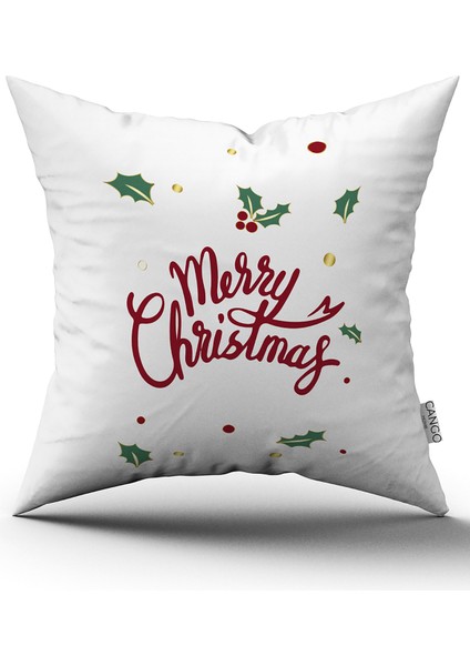 Kırmızı Yeşil Yılbaşı Temalı Dijital Baskılı Kırlent Kılıfı CGH903