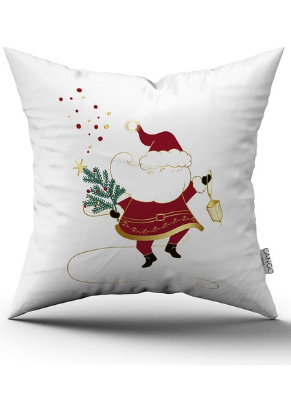 Kırmızı Yeşil Yılbaşı Temalı Dijital Baskılı Kırlent Kılıfı CGH904