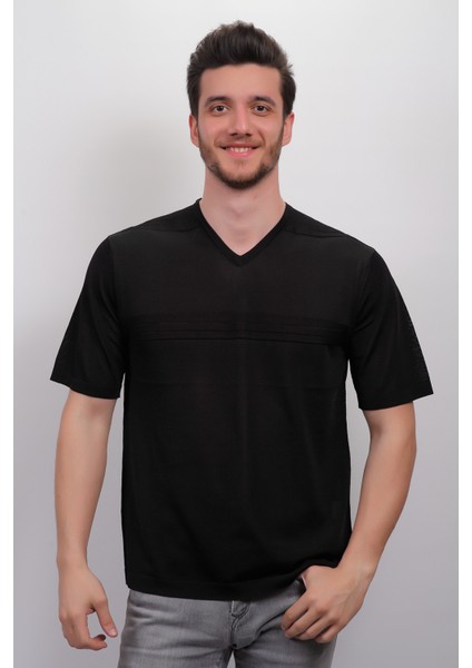 Erkek V Yaka İnce Triko Tshirt 1202