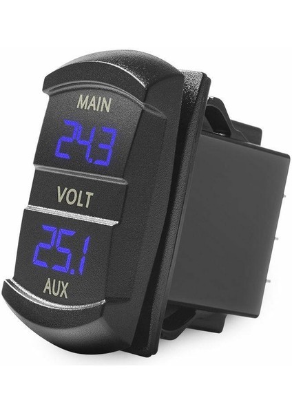 10-60 V Çift Voltmetre Gerilim Monitör Pikap Rv Kamyon Motor Için Mavi LED Dijital Panel