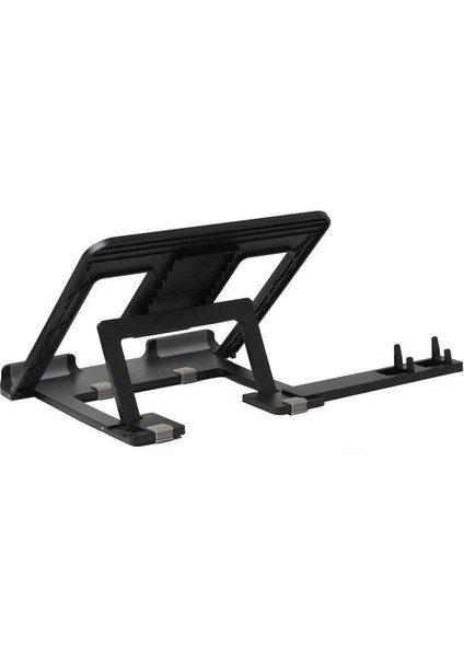 Laptop Macbook Stand Telefon Standlı Ayarlanabilir Kademeli Stand Siyah