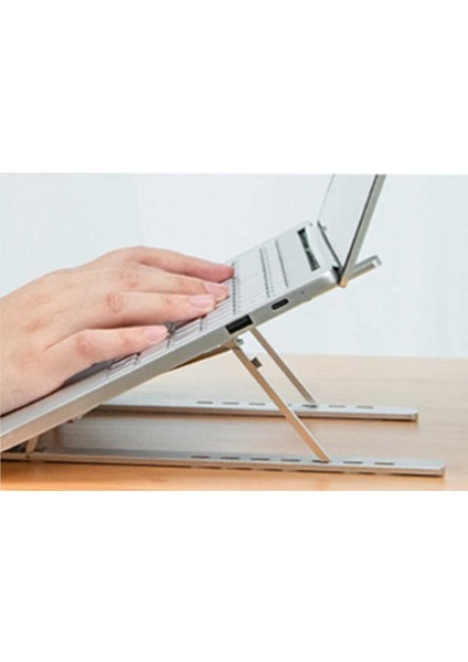 Laptop Stand Macbook Notebook 7 Kademeli Ayarlanabilir Gümüş