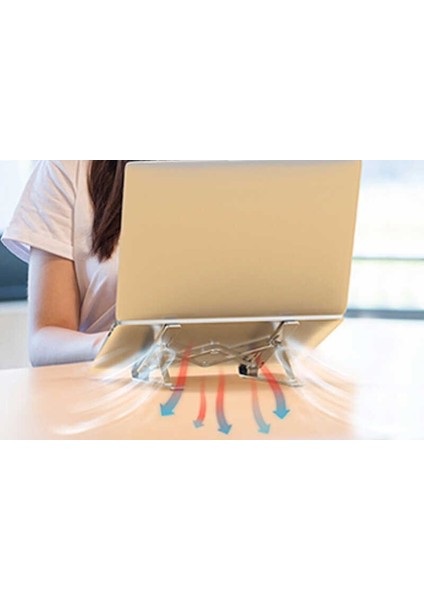 Laptop Stand Macbook Notebook 7 Kademeli Ayarlanabilir Gümüş