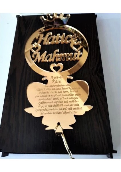 Kişiye Özel Dualı Dikiz Aynası Süsü Pleksi (Gold)