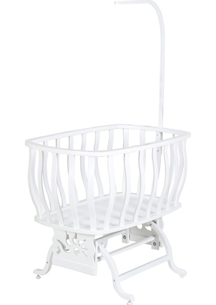 Beşik, Fiyonklu, Yıldızlı Mdf Sallanan Beşik + Uyku Seti + Cibinlik - Pembe fırsatları