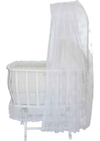 Doğal Ağaç Beşik, Lüx Sallanan Beşik + Uyku Seti + Cibinlik - Beyaz fiyatları