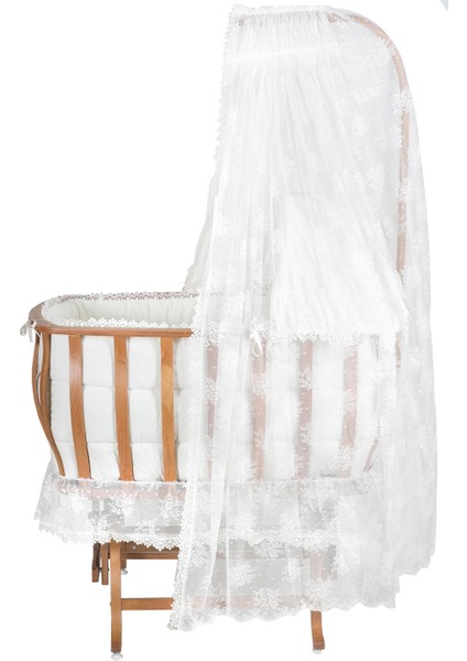 Doğal Ağaç Beşik, Lüx Sallanan Beşik + Uyku Seti + Cibinlik - Açık Ceviz fiyatları