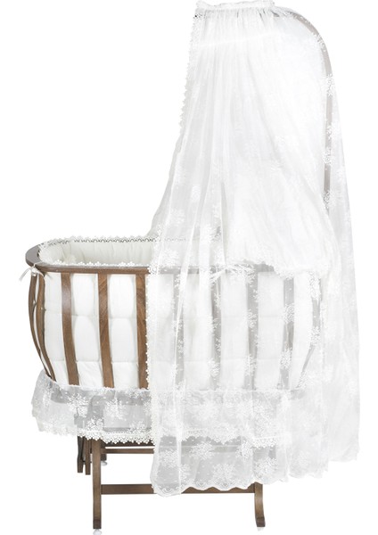 Doğal Ağaç Beşik, Lüx Sallanan Beşik + Uyku Seti + Cibinlik - Koyu Ceviz fiyatları