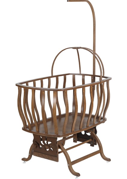 Doğal Ağaç Beşik, Lüx Sallanan Beşik + Uyku Seti + Cibinlik - Koyu Ceviz fırsatları