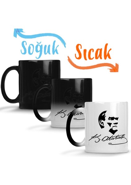 Atatürk Imzalı Sihirli Kupa Bardak Porselen