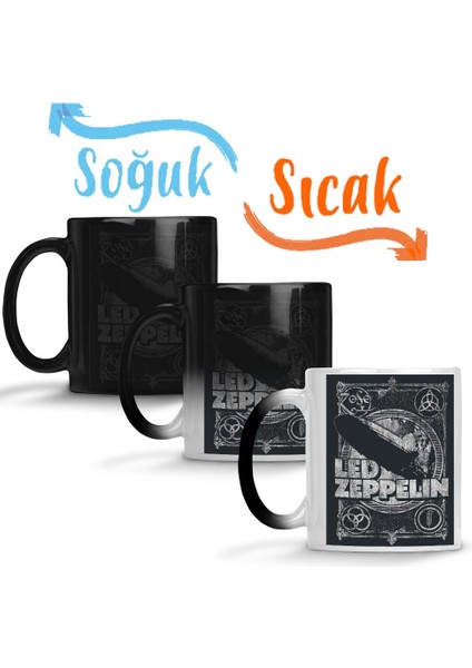 LED Zeppelin Sihirli Kupa Bardak Porselen