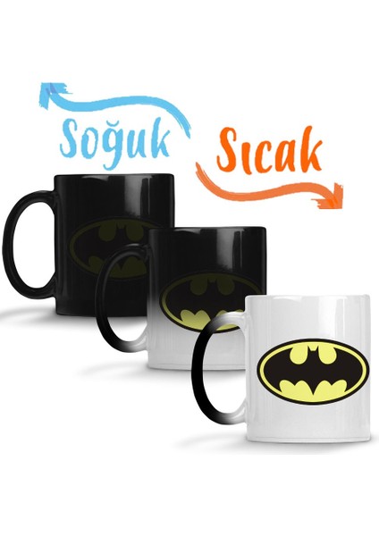 Batman Logo Sihirli Kupa Bardak Porselen
