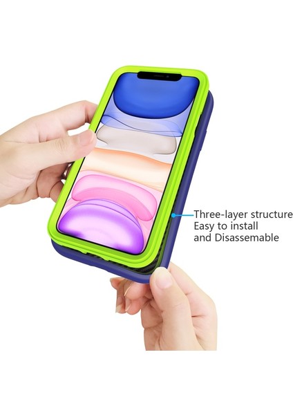 Apple iPhone 11 Pro Max Için 2'si 1 Arada Pc + Silikon Dalga Dokulu Ayrılabilir Telefon Kılıfı - Lacivert/sarı (Yurt Dışından) modelleri