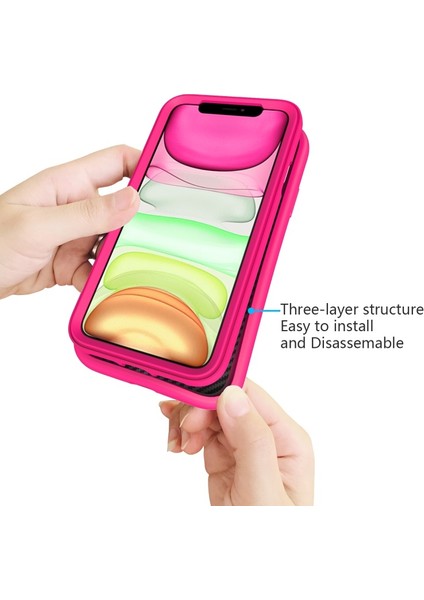 Apple iPhone 11 Pro Max Için 2'si 1 Arada Pc + Silikon Dalga Dokulu Ayrılabilir Telefon Kılıfı - Pembe (Yurt Dışından) modelleri