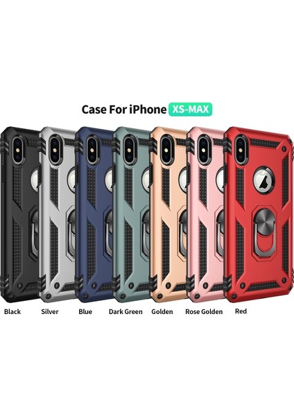 Apple iPhone Xs Max Için Standlı Pc + Tpu Hibrit Telefon Kılıfı - Koyu Yeşil (Yurt Dışından) fiyatları