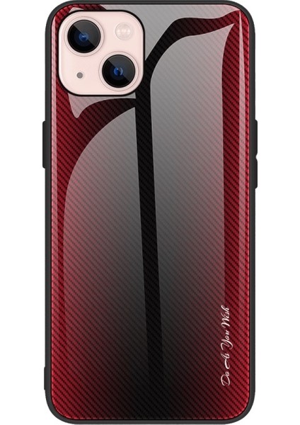 Hello- U Apple iPhone 13 6.1 Inç Karbon Fiber Doku Tpu Koruyucu Hibrit Telefon Kılıfı - Kırmızı (Yurt Dışından)