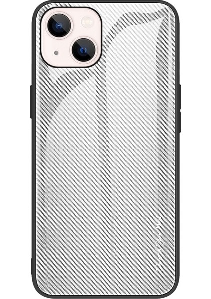 Hello- U Apple iPhone 13 6.1 Inç Karbon Fiber Doku Tpu Koruyucu Hibrit Telefon Kılıfı - Gümüş (Yurt Dışından)