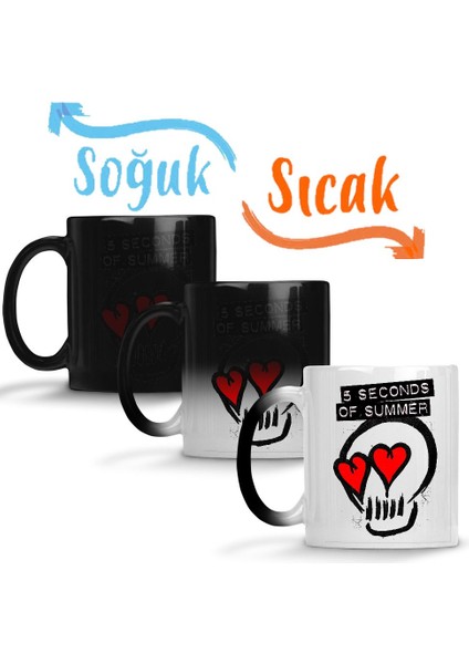 5 Sos 5 Seconds Of Summer Sihirli Kupa Bardak Porselen