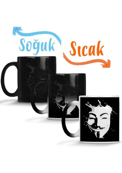 V For Vendetta Expectus Sihirli Kupa Bardak Porselen