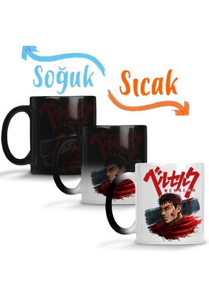 Berserk Guts Puck Sihirli Kupa Bardak Porselen