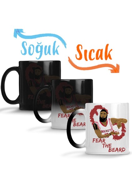 James Harden Fear The Beard Sihirli Kupa Bardak Porselen