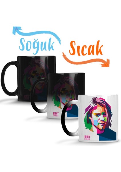 Kurt Cobain Sihirli Kupa Bardak Porselen