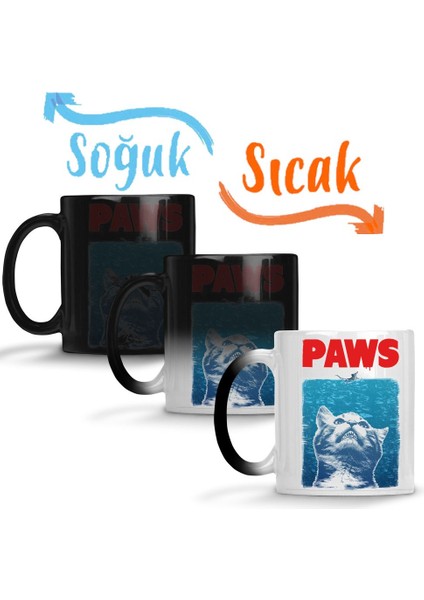 Paws Jaws Horror Korku Film Movie Spielberg Crossover Sihirli Kupa Bardak Porselen