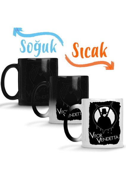V For Vendetta Sihirli Kupa Bardak Porselen