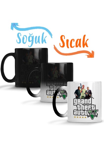 Gta 5 Estrelas Sihirli Kupa Bardak Porselen