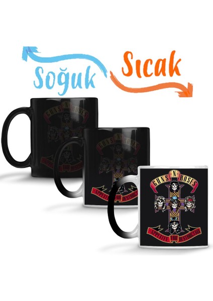 Guns N' Roses 3 Sihirli Kupa Bardak Porselen