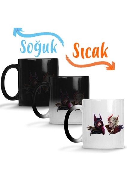 Xayah ve Rakan Sihirli Kupa Bardak Porselen