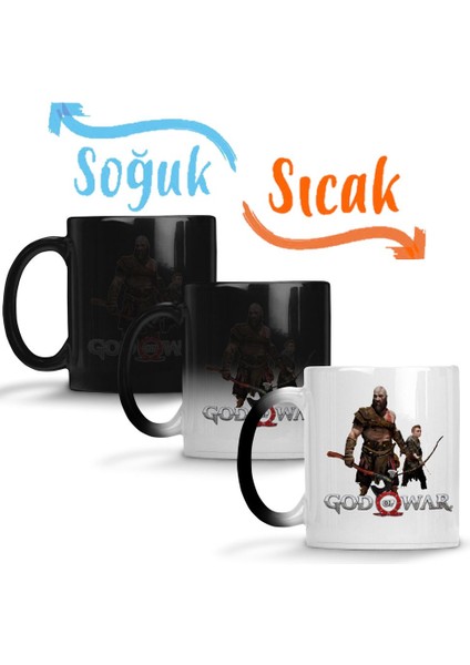 Kratos E Atreus God Of War Sihirli Kupa Bardak Porselen