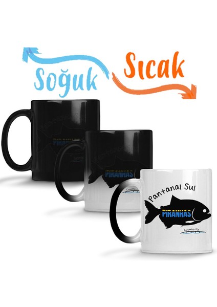 Piranha Balık Sihirli Kupa Bardak Porselen