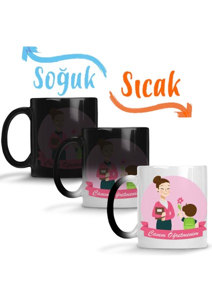 24 Kasım Özel Öğretmenler Günü Sihirli Kupa Bardak Porselen