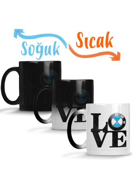 Love Bmw Aşk Bmw Sihirli Kupa Bardak Porselen