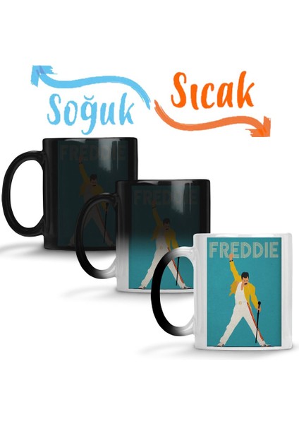 Freddie Mercury 011 Sihirli Kupa Bardak Porselen
